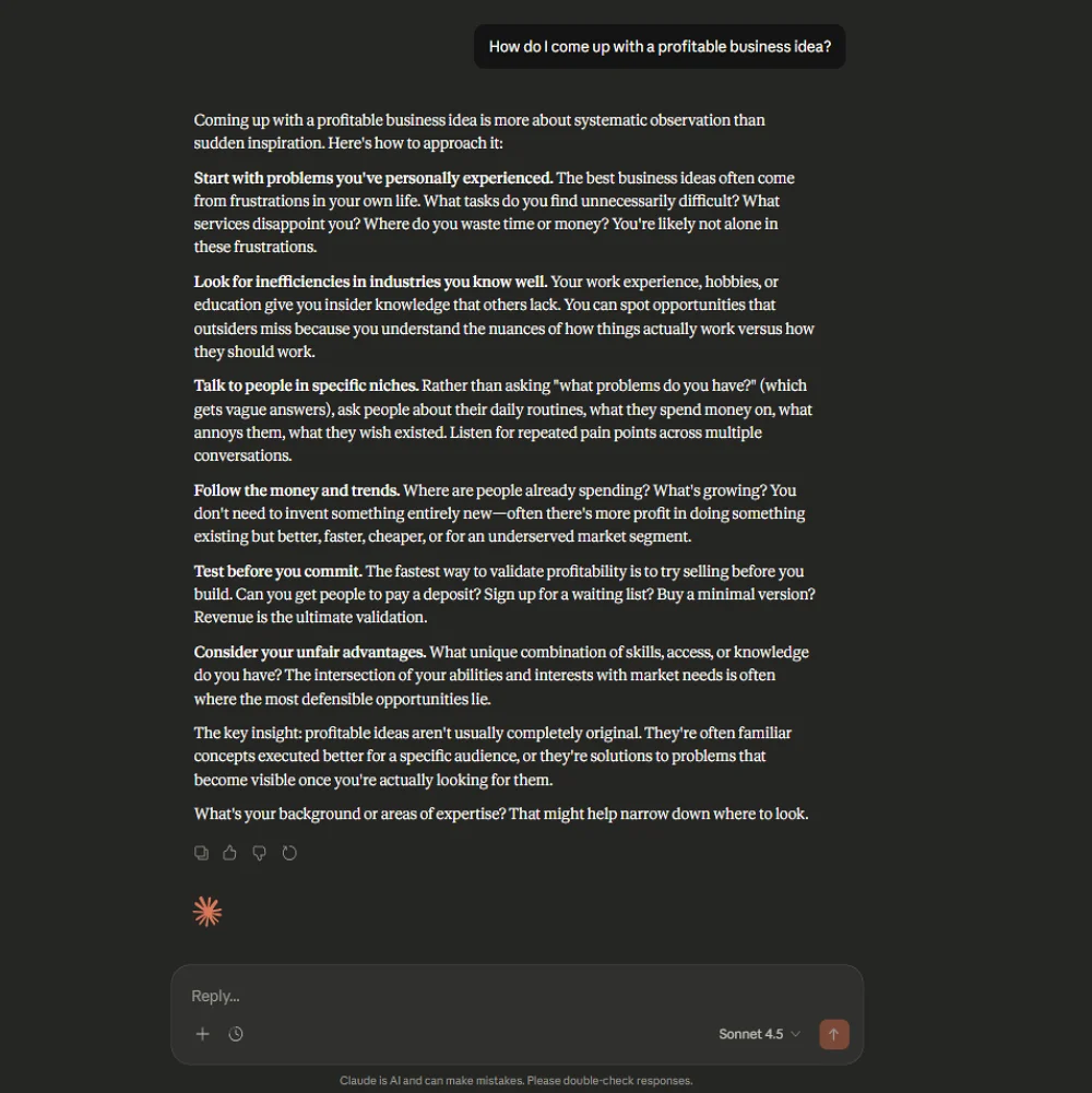 Generic Claude response